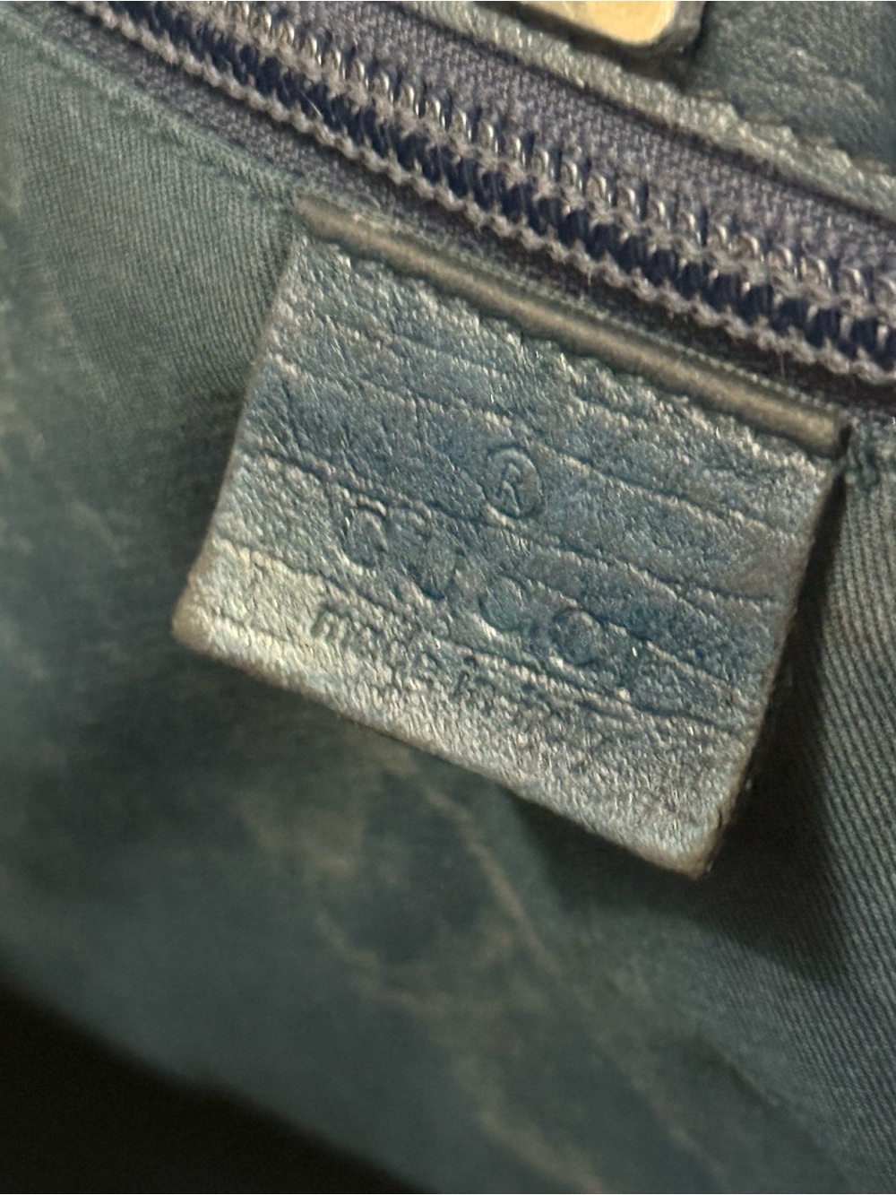 Vintage Gucci GG Canvas Tote Bag Navy Leather Trim Style 114595 234990 - Picture 6 of 16